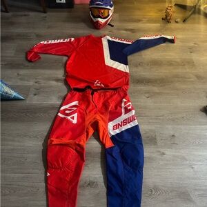 Answer Racing Red and Blue Men's Motocross Gear Set